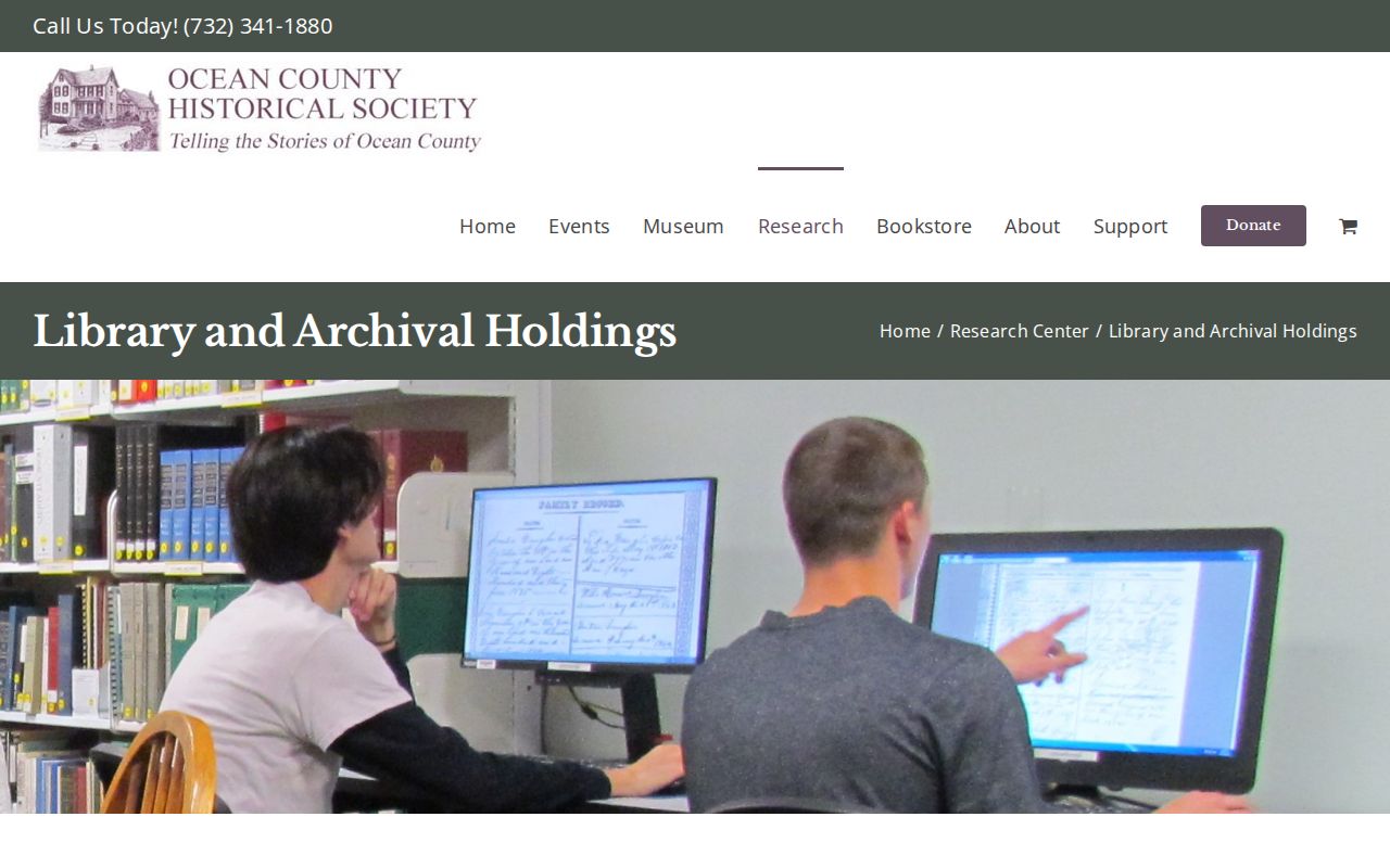 Toms River city directory Ocean County Historical Society research holdings