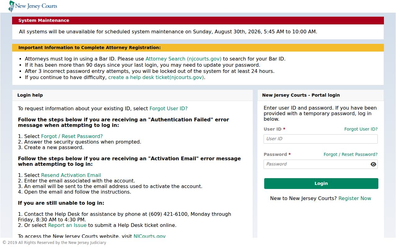 Toms River residents directory view of New Jersey Courts public search